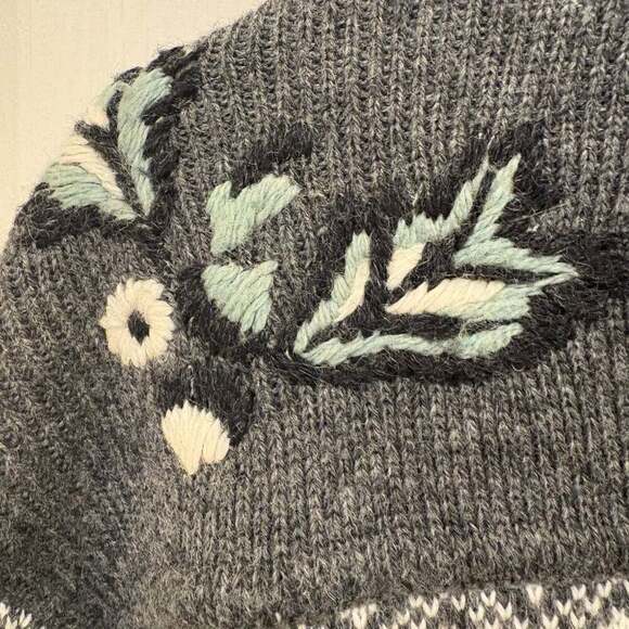 Vintage espirit Wool Cardigan Sweater with embroidery - Picture 4 of 6